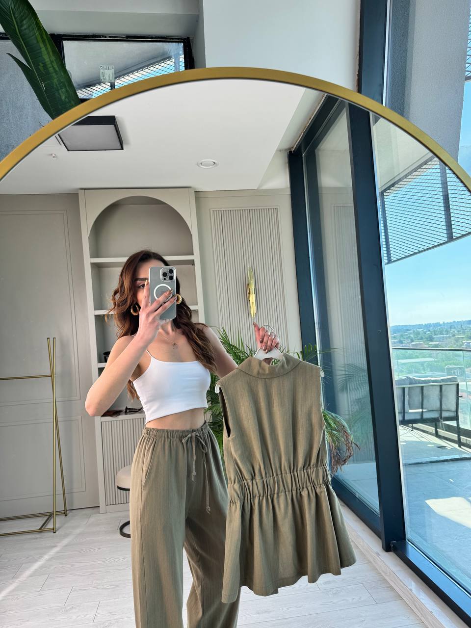 Haki%20Yeşil%20%100%20Pamuk%20Premium%20Keten%20Takım%20(yelek/pantolon)