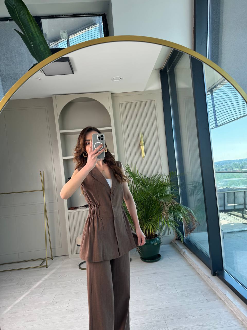 Kahverengi%20%20%100%20Pamuk%20Premium%20Keten%20Takım%20(yelek/pantolon)