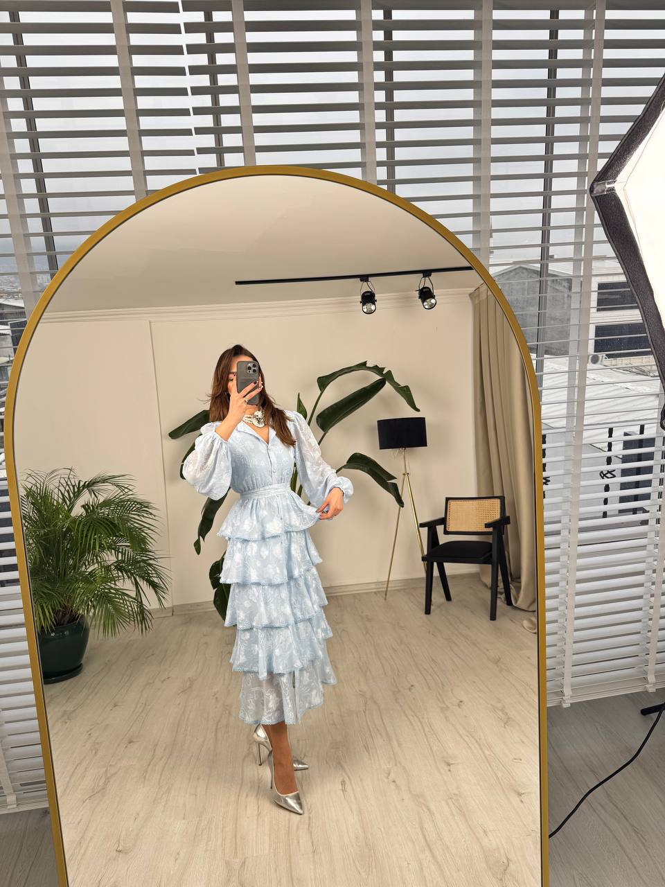 Tasarım%20Bebe%20Mavi%20Eteği%20Kat%20Kat%20Astarlı%20Premium%20Elbise