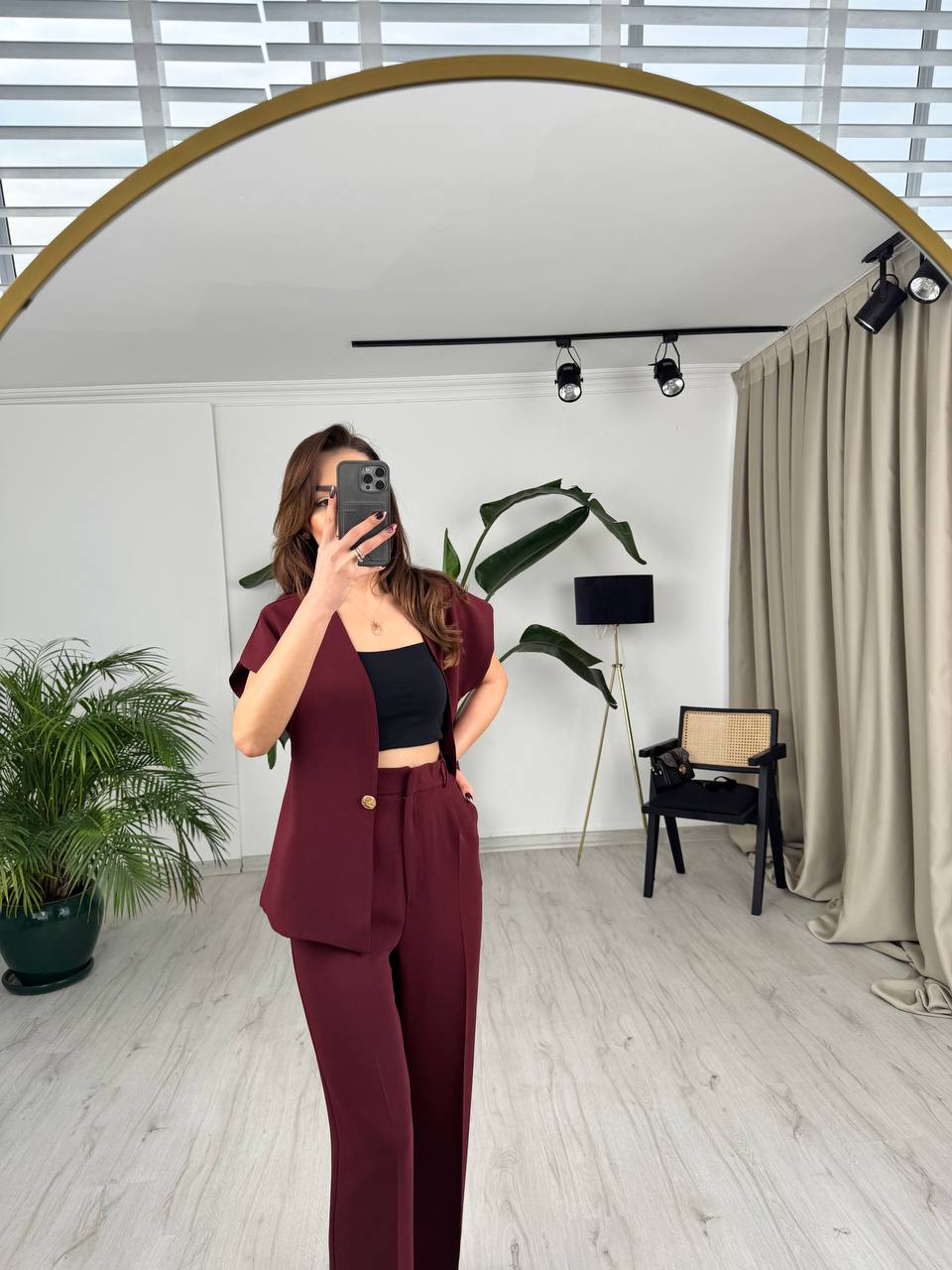 Bordo%20Tok%20Krep%20Kumaş%20Gold%20Düğme%20Ceket%20Pantolon%20Takım