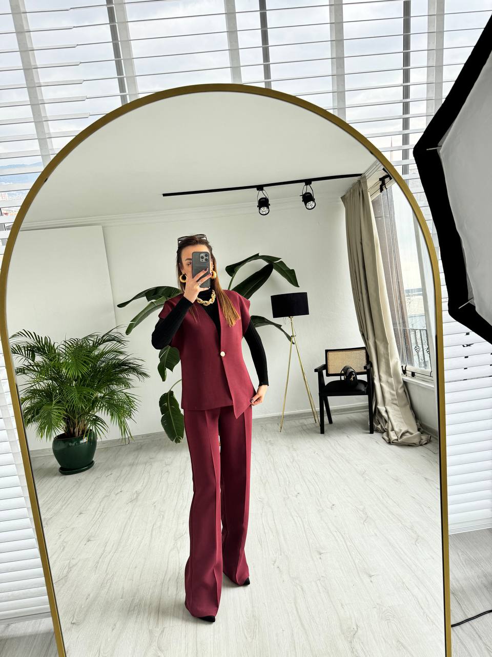 Bordo%20Tok%20Krep%20Kumaş%20Gold%20Düğme%20Ceket%20Pantolon%20Takım
