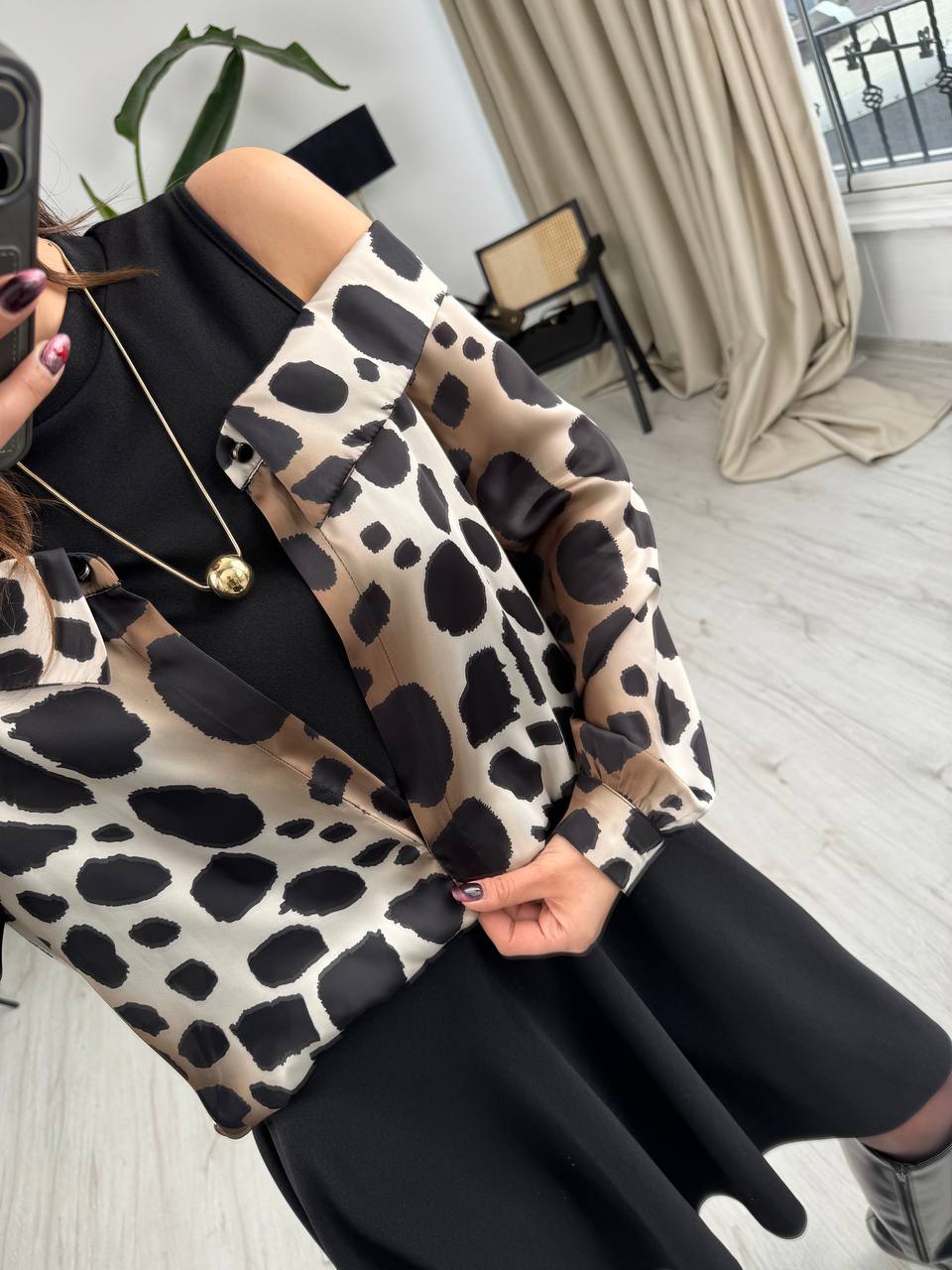 Tasarım%20Leopar%20Desenli%20Kloş%20Elbise