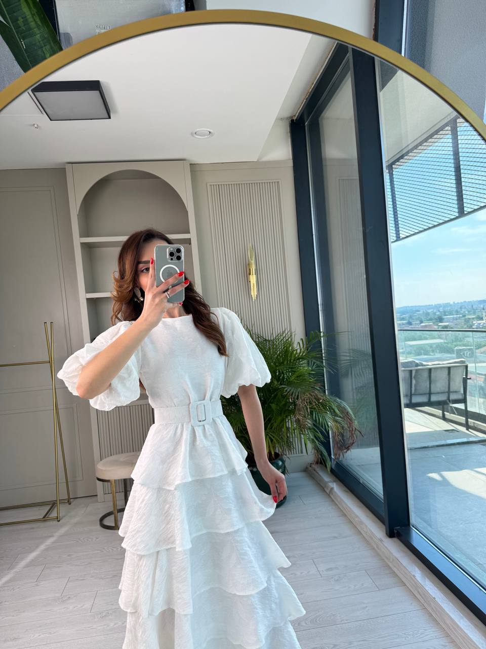 Beyaz%20%20%100%20Pamuklu%20Lüks%20Kumaş%20Eteği%20Kat%20Kat%20Astarlı%20Elbise