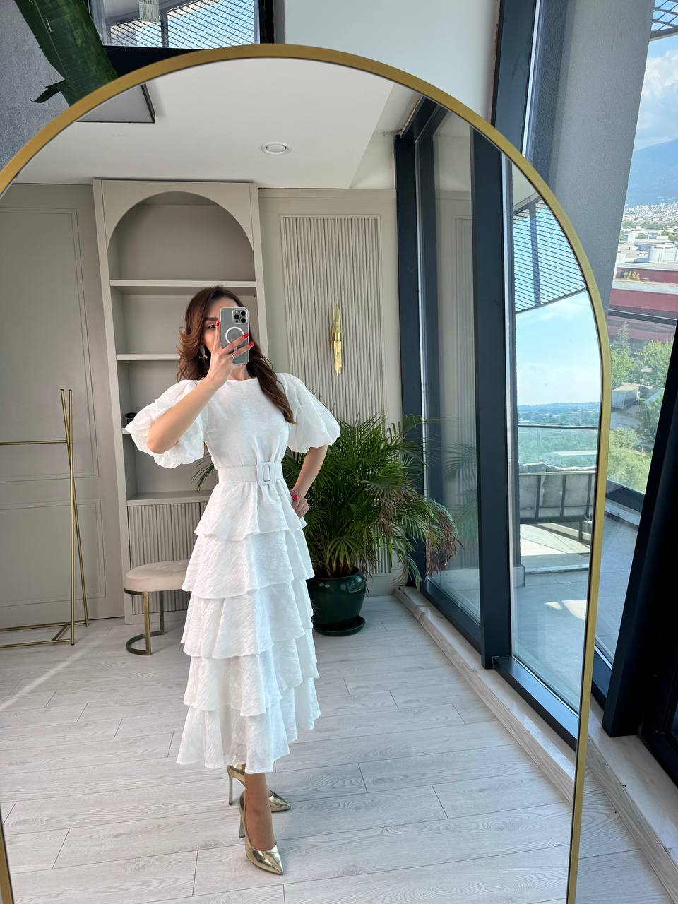 Beyaz%20%20%100%20Pamuklu%20Lüks%20Kumaş%20Eteği%20Kat%20Kat%20Astarlı%20Elbise