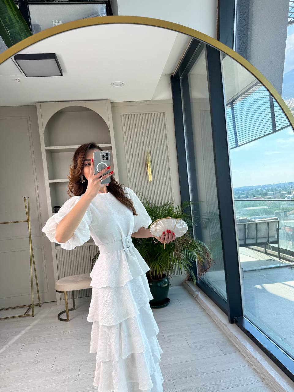 Beyaz%20%20%100%20Pamuklu%20Lüks%20Kumaş%20Eteği%20Kat%20Kat%20Astarlı%20Elbise