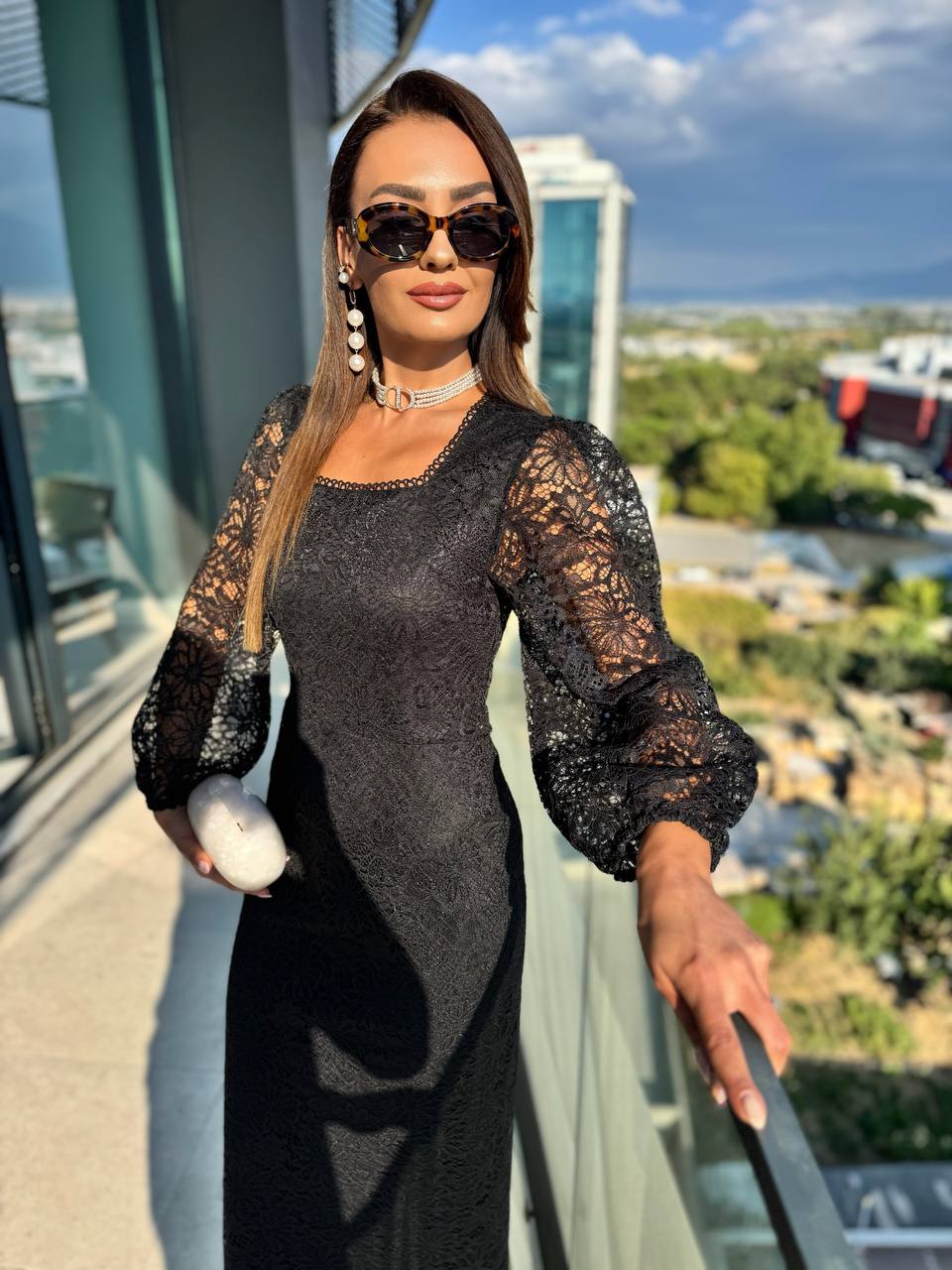 Siyah%20Premium%20Astarlı%20Güpür%20Dantel%20Elbise