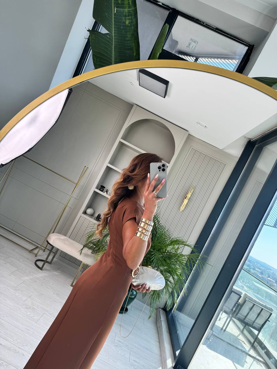 Kahverengi%20Zara%20Model%20Bel%20Tokalı%20Lüks%20Atlas%20Kumaş%20Kalem%20Elbise