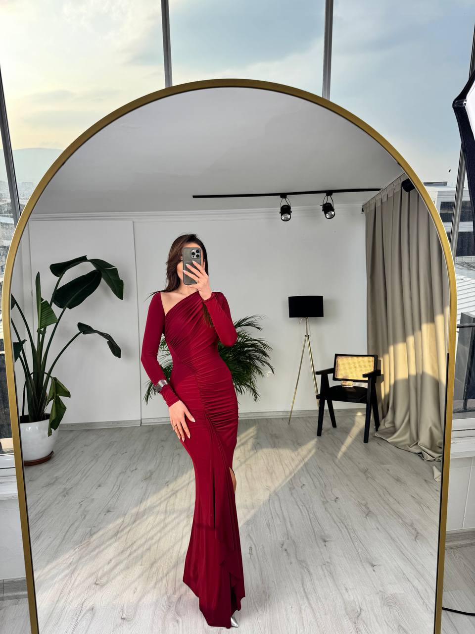 Tasarım%20Bordo%20Omuz%20Detay%20Rahy%20İthal%20Likralı%20Cendy%20Kumaş%20Elbise