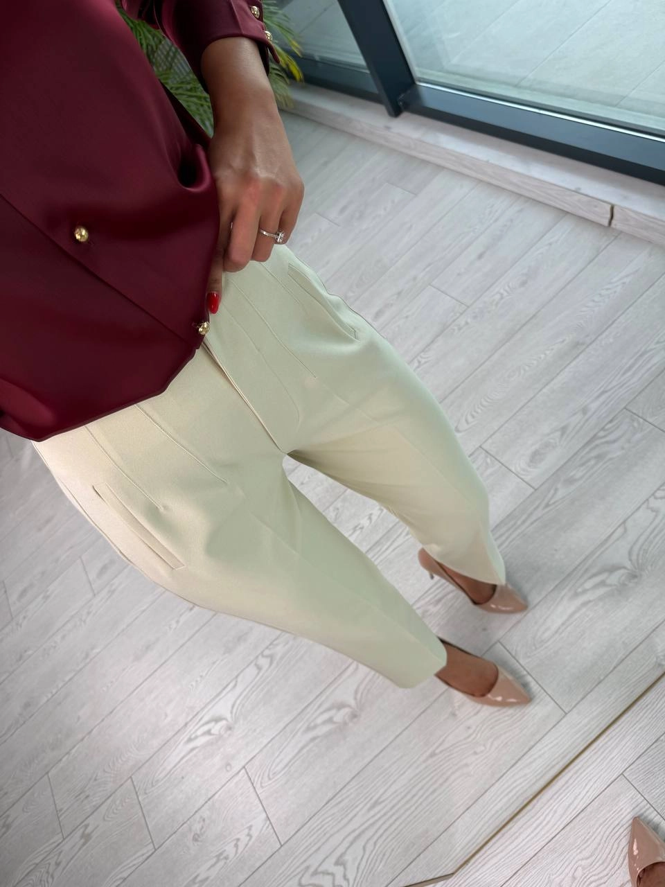 Bej%20Yüksek%20Bel%20Zara%20Kumaş%20Pantolon