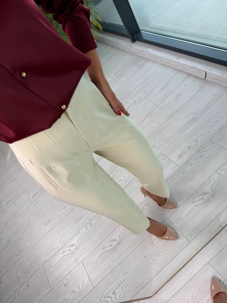 Bej%20Yüksek%20Bel%20Zara%20Kumaş%20Pantolon