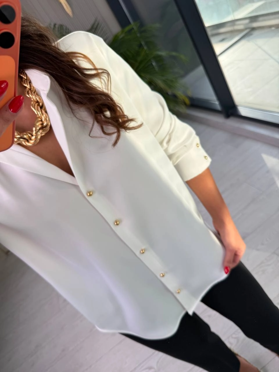 Siyah%20Gold%20Düğmeli%20Zara%20Tok%20Saten%20Gömlek