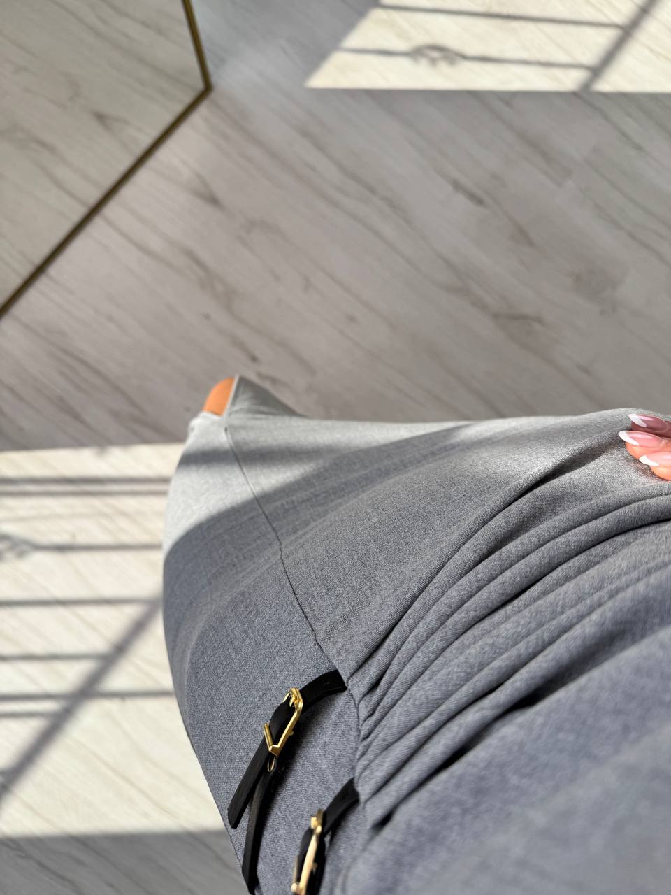 Gri%20Zara%20Model%20Süs%20Kemerli%20Kalem%20Elbise