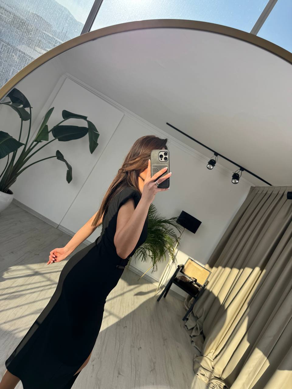 Siyah%20Zara%20Model%20Süs%20Kemerli%20Kalem%20Elbise