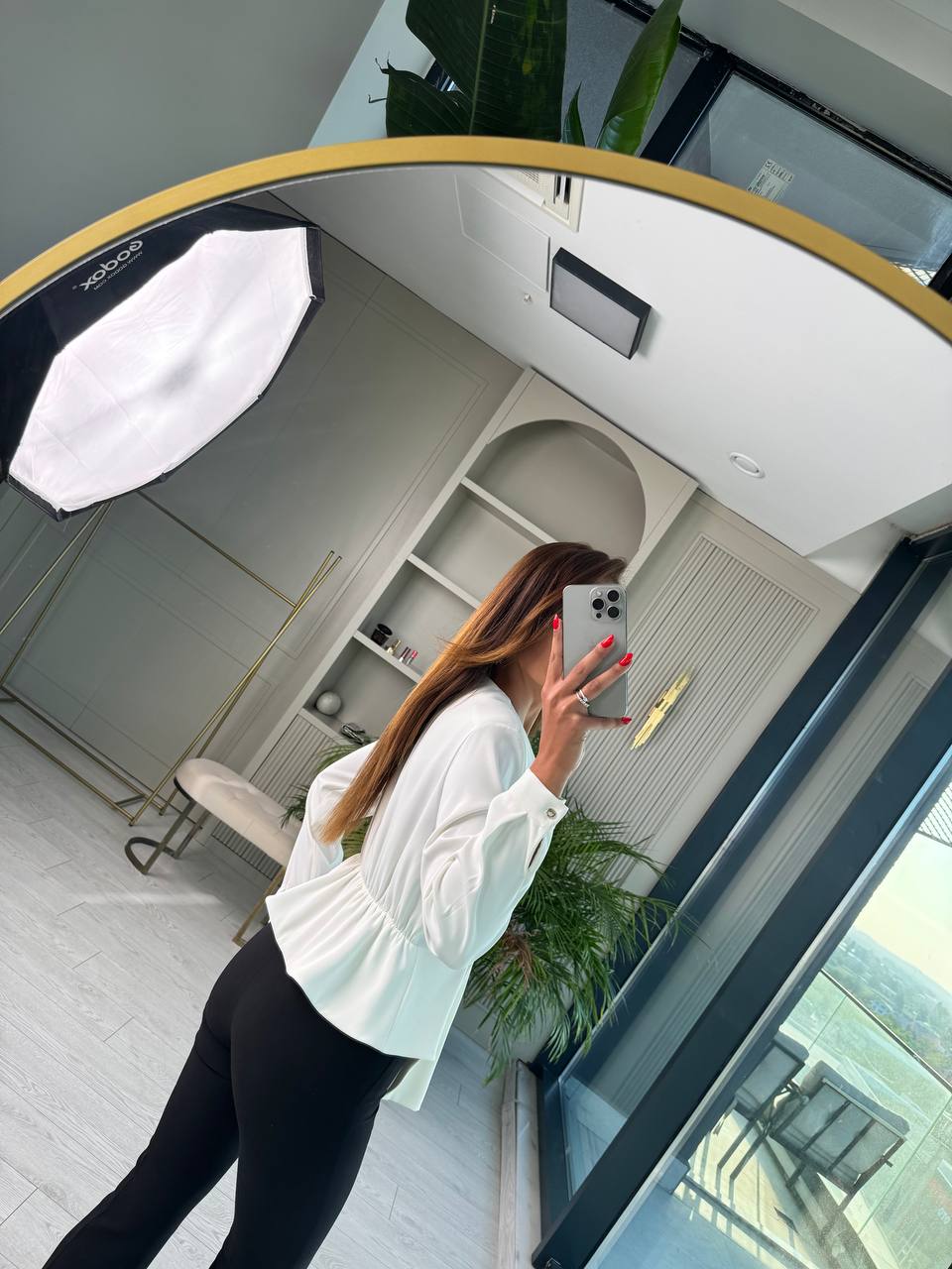 Ekru%20Bel%20Aksesuar%20Detay%20Vatkalı%20Lüks%20Kalite%20Bluz