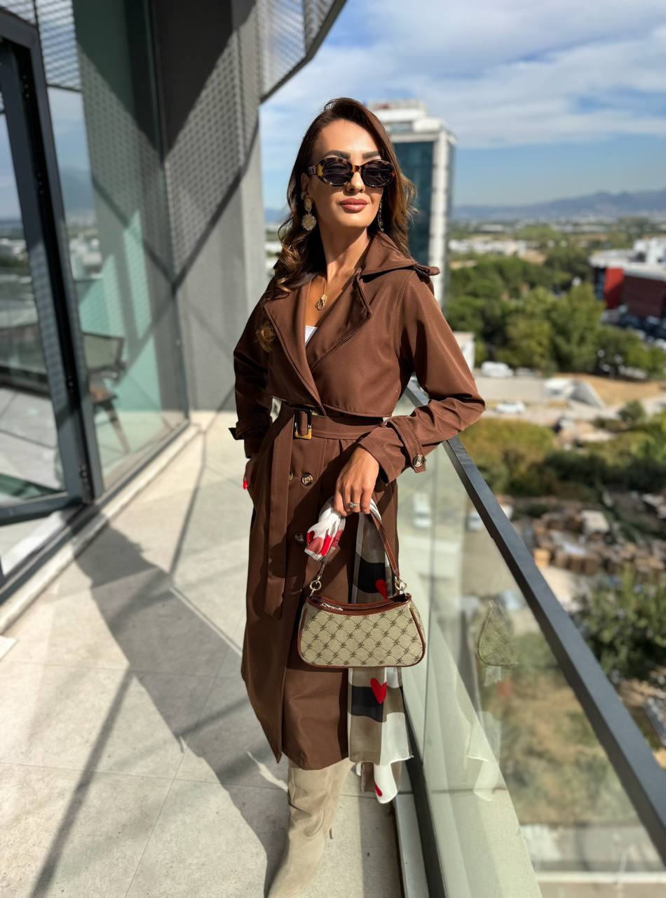 Kahverengi%20Fit%20Kalıp%20Trençkot