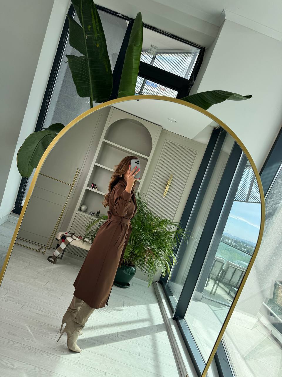 Kahverengi%20Fit%20Kalıp%20Trençkot