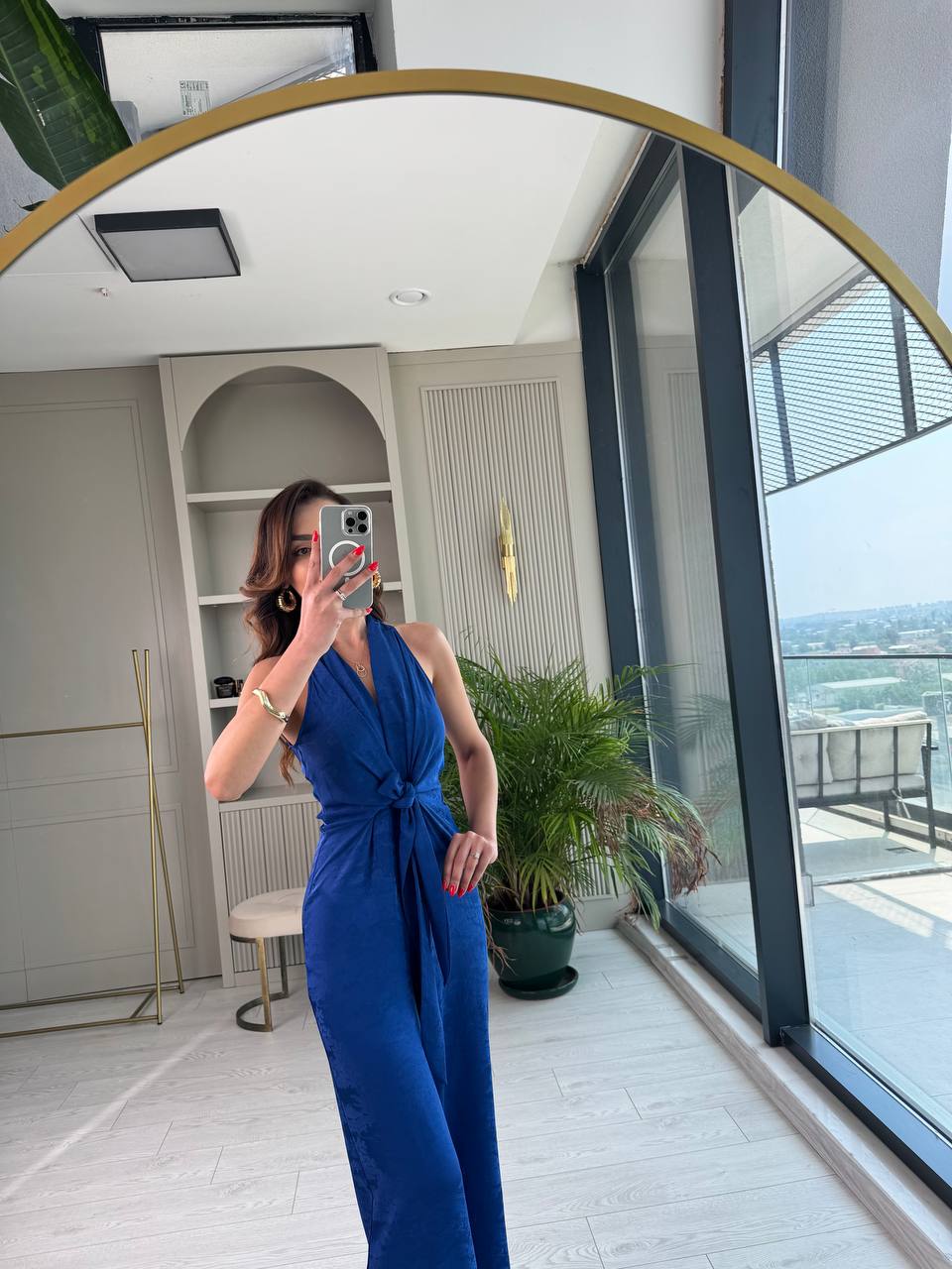 Tasarım%20Saks%20Mavi%20Desenli%20İthal%20Pamuk%20Saten%20Tulum