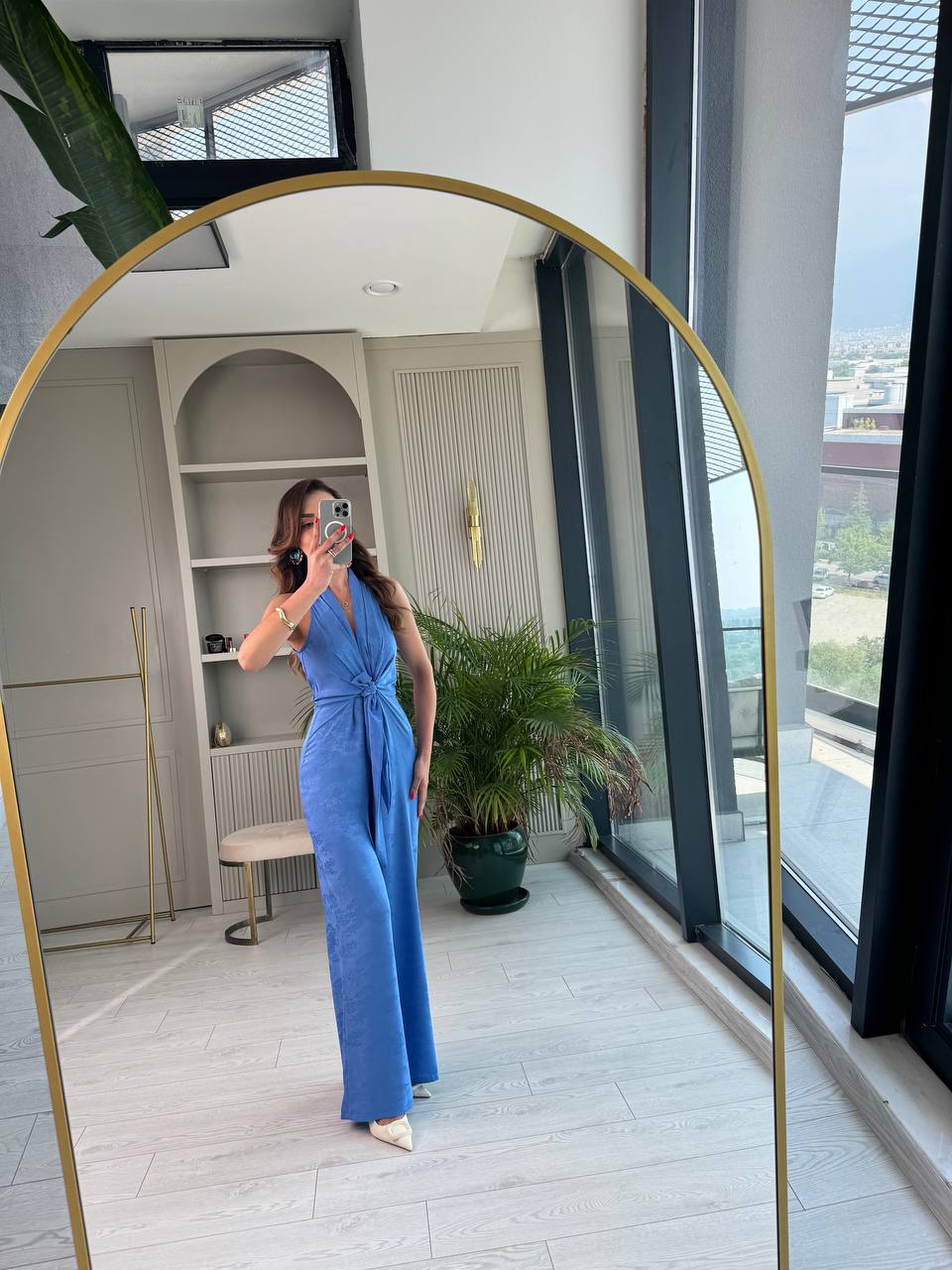 Tasarım%20Mavi%20Desenli%20İthal%20Pamuk%20Saten%20Tulum