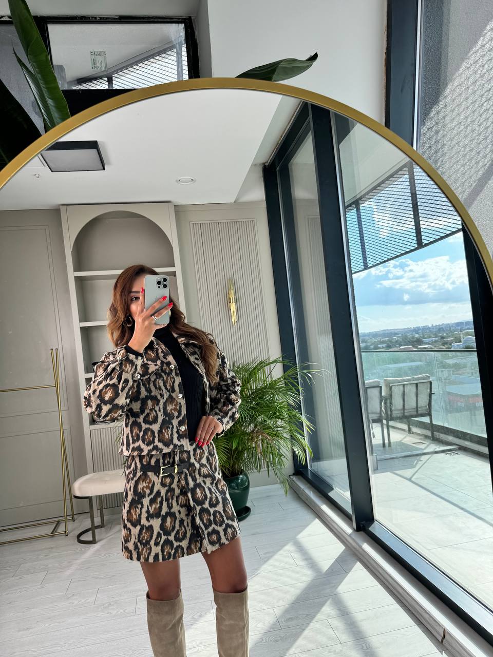 Leopar%20Desen%20Dokulu%20Premium%20Etek%20Ceket%20Takım