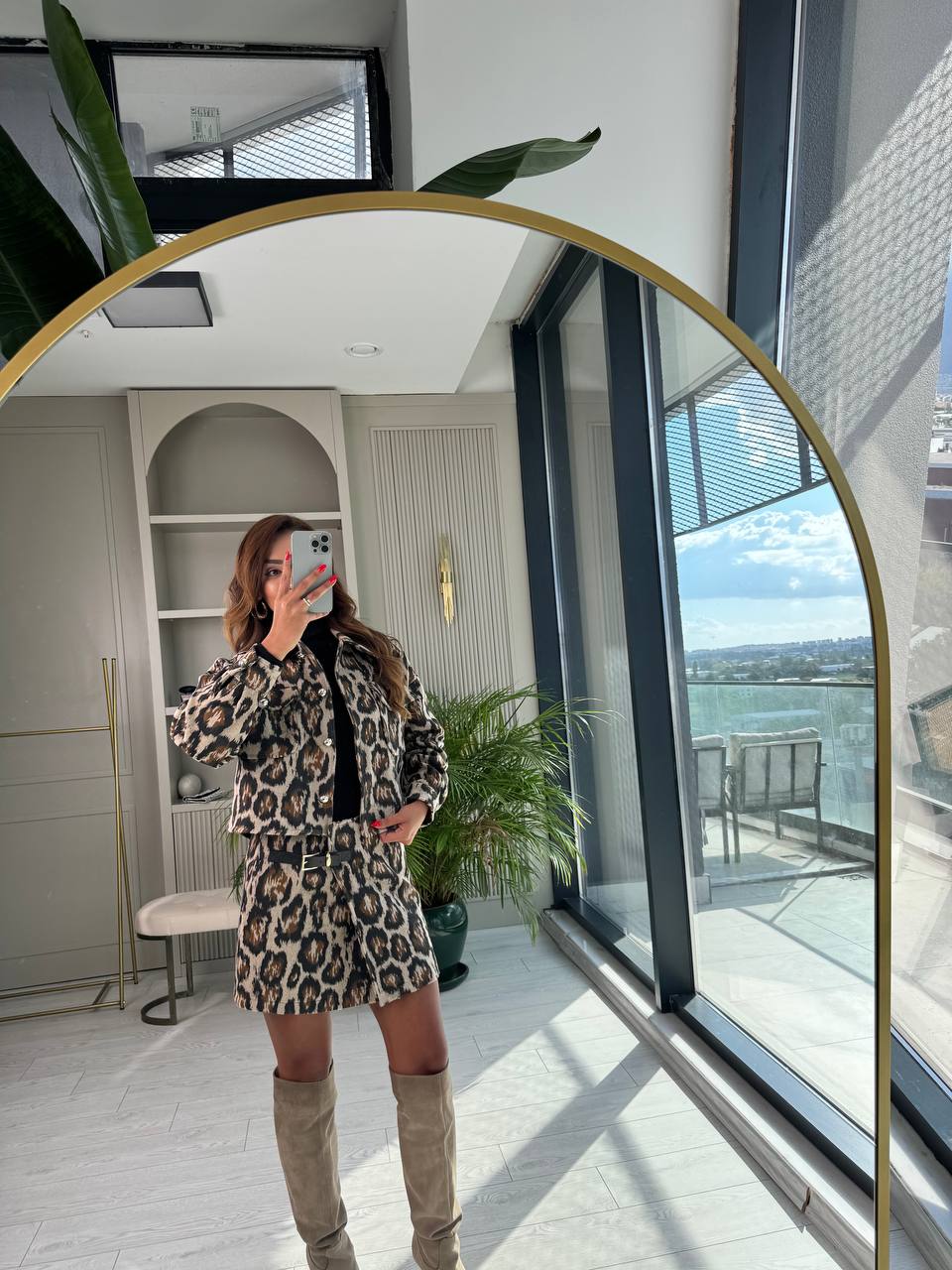 Leopar%20Desen%20Dokulu%20Premium%20Etek%20Ceket%20Takım