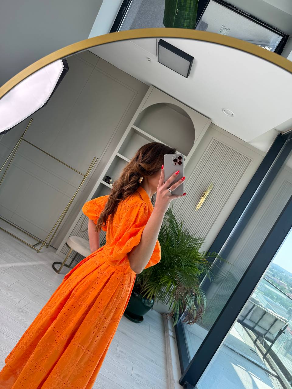 Orange%20Kemerli%20%100%20Pamuk%20Astarlı%20Premium%20Seri%20Elbise