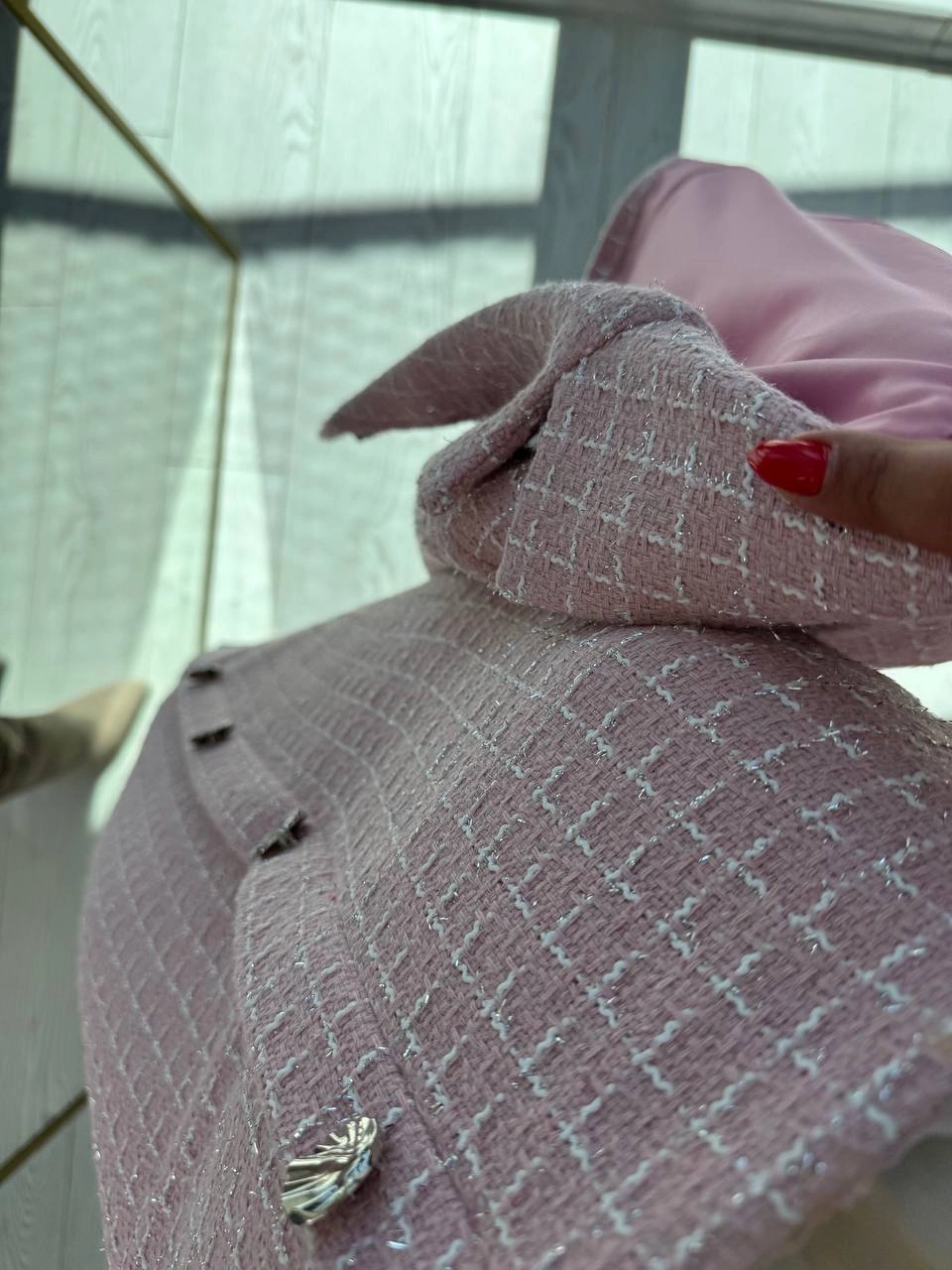 Pudra%20Pembe%20Lüks%20Kalite%20Etek%20Ceket%20Tuvid%20Takım