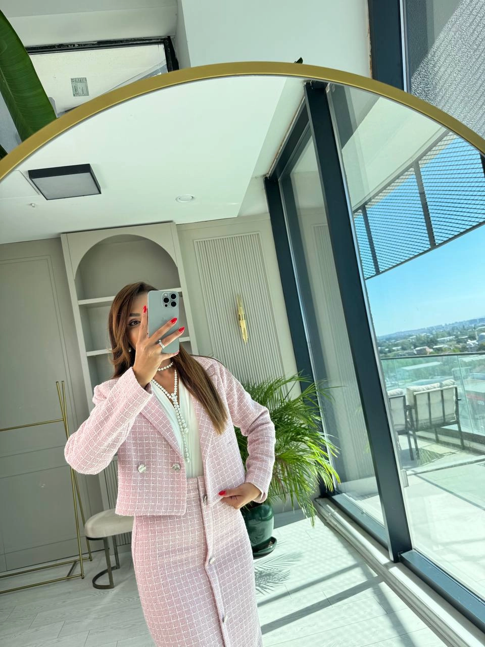 Pudra%20Pembe%20Lüks%20Kalite%20Etek%20Ceket%20Tuvid%20Takım