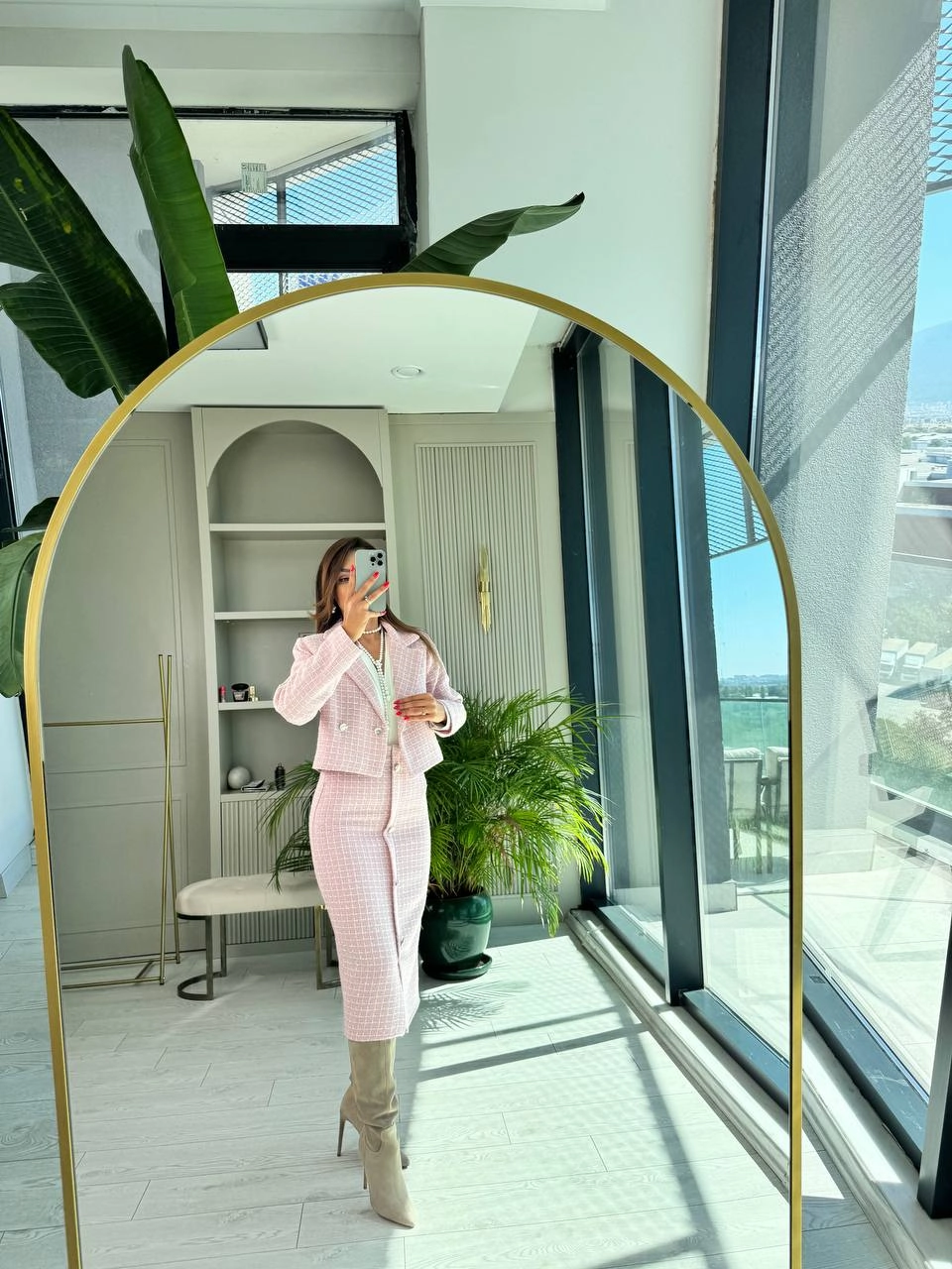 Pudra%20Pembe%20Lüks%20Kalite%20Etek%20Ceket%20Tuvid%20Takım