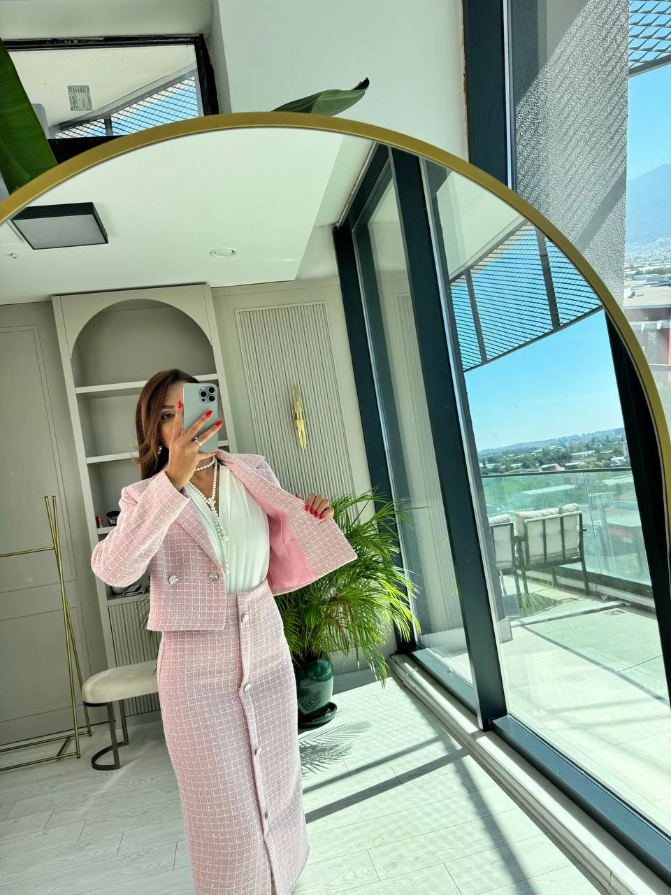 Pudra%20Pembe%20Lüks%20Kalite%20Etek%20Ceket%20Tuvid%20Takım