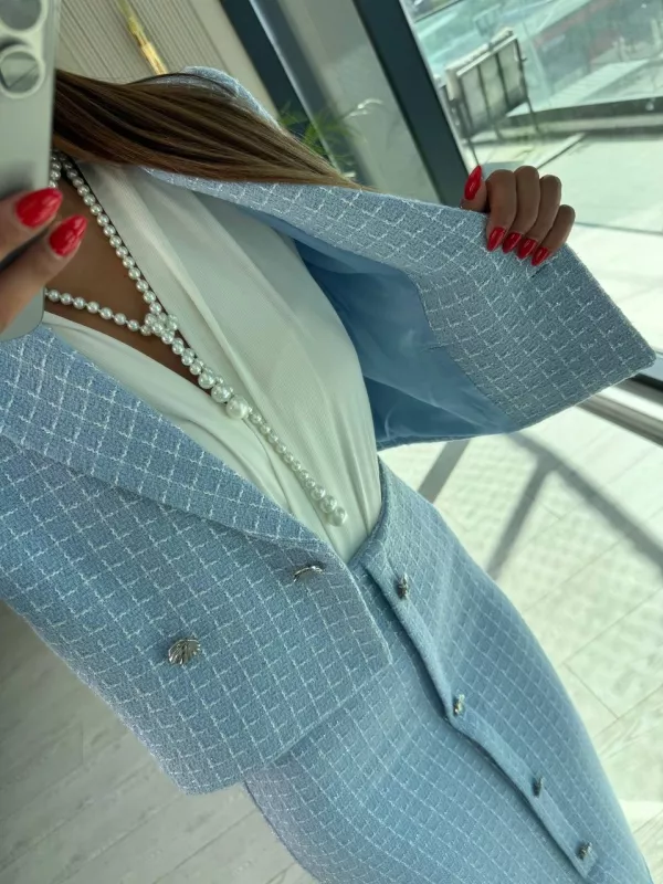 Mavi%20Lüks%20Kalite%20Etek%20Ceket%20Tuvid%20Takım