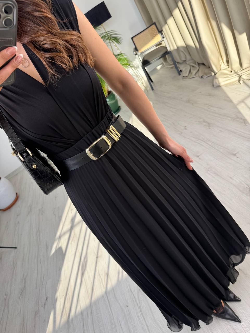 Siyah%20Beli%20Lastikli%20Astarlı%20Piliseli%20Premium%20Şifon%20Etek