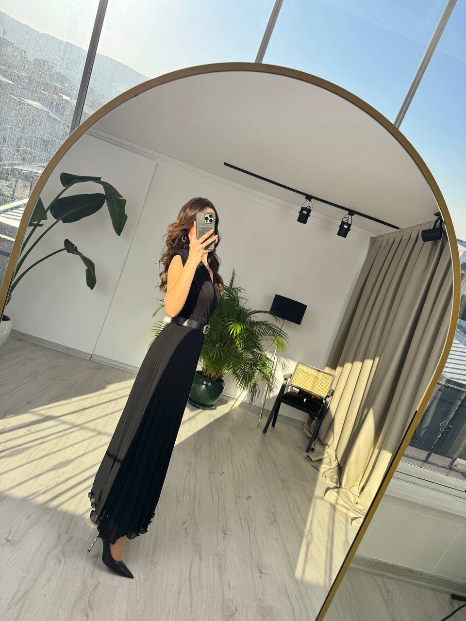 Siyah%20Beli%20Lastikli%20Astarlı%20Piliseli%20Premium%20Şifon%20Etek