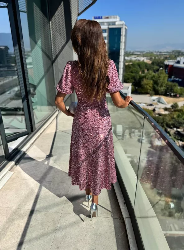 Pembe%20Astarlı%20Lüks%20Kalite%20Payet%20Elbise