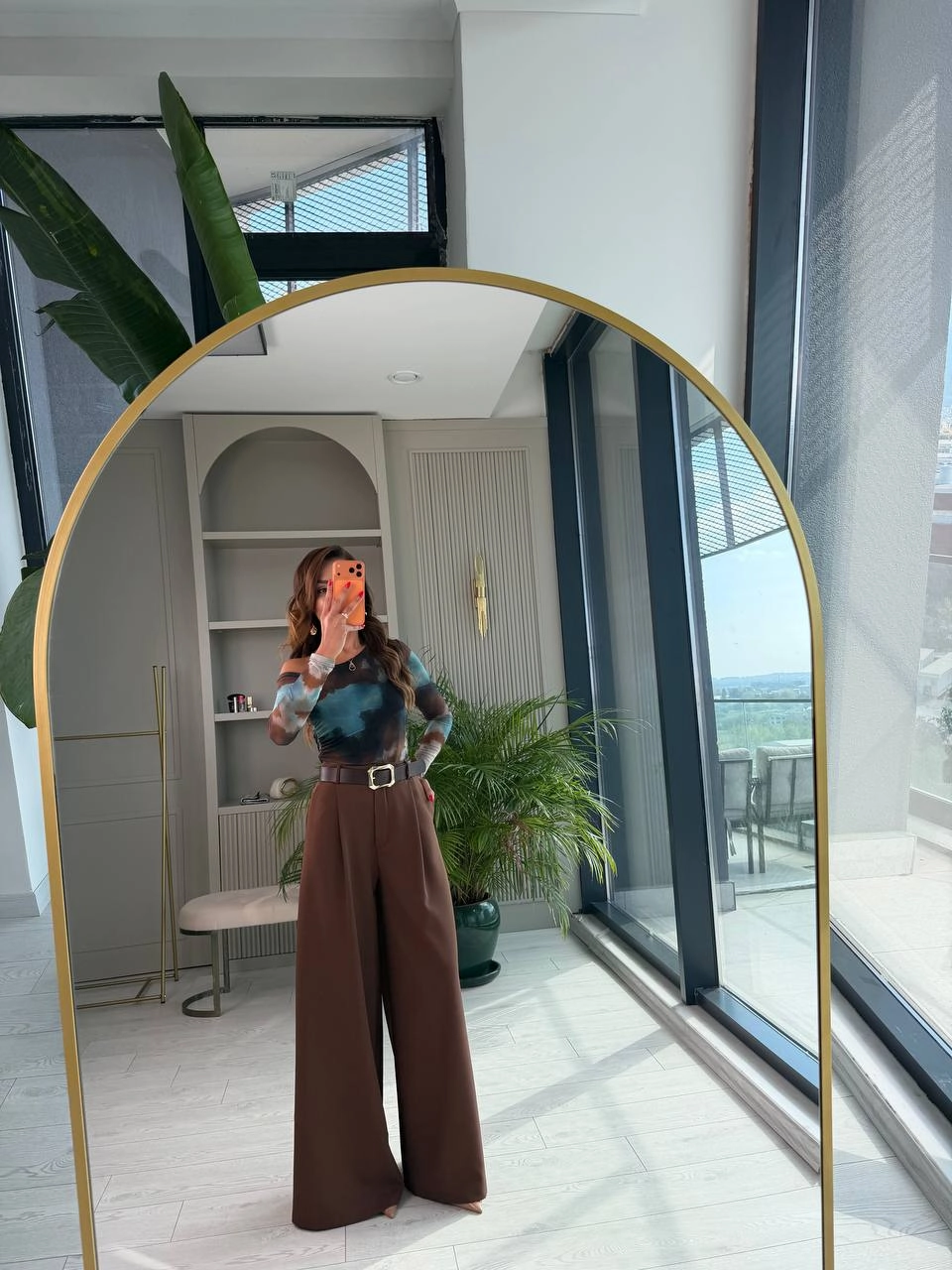 Kahverengi%20Kemerli%20Zara%20Model%20Atlas%20Kumaş%20Bol%20Paça%20Pantolon