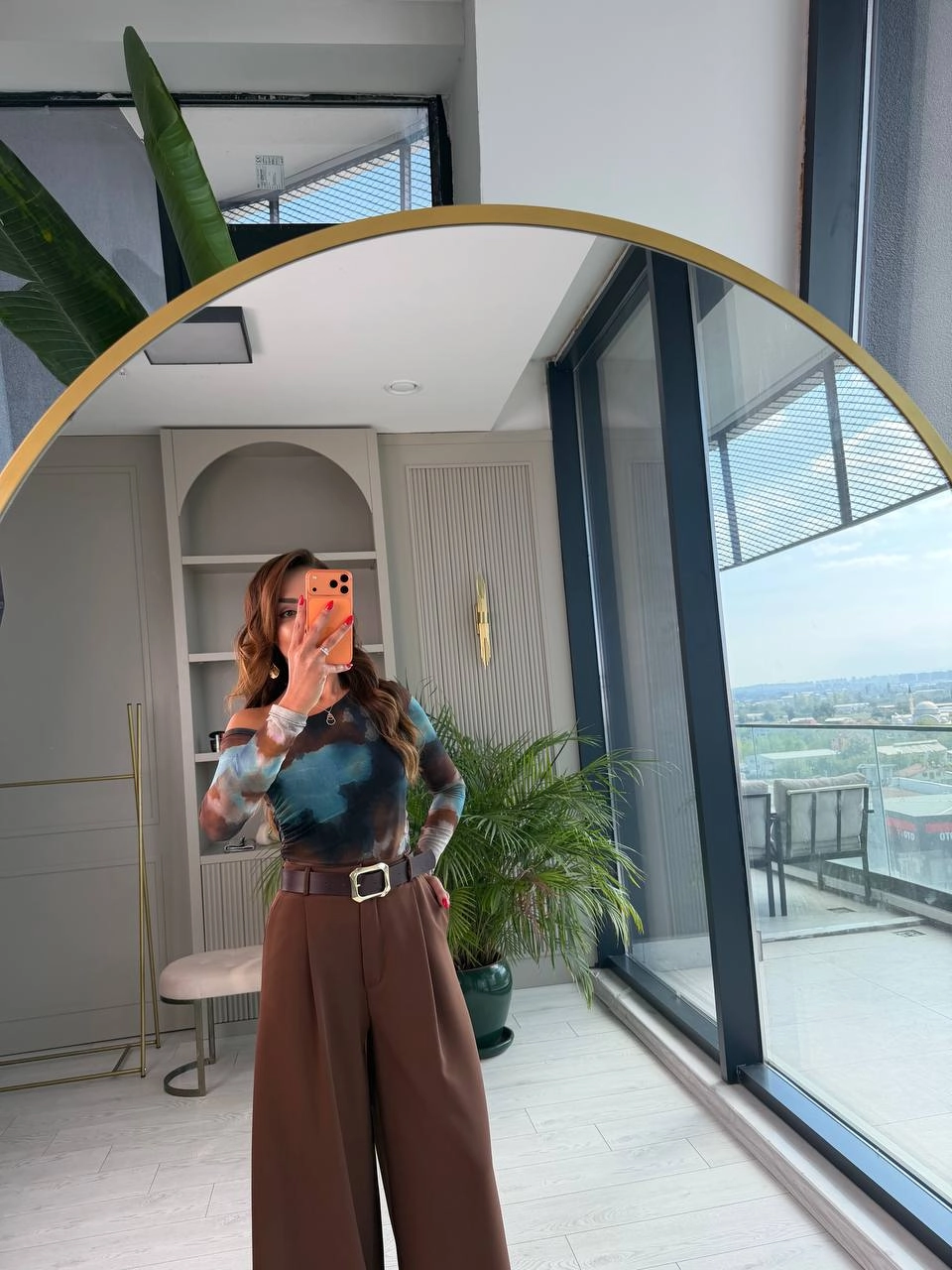 Kahverengi%20Kemerli%20Zara%20Model%20Atlas%20Kumaş%20Bol%20Paça%20Pantolon