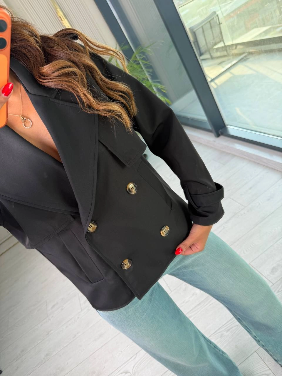 Siyah%20Kısa%20Trençkot