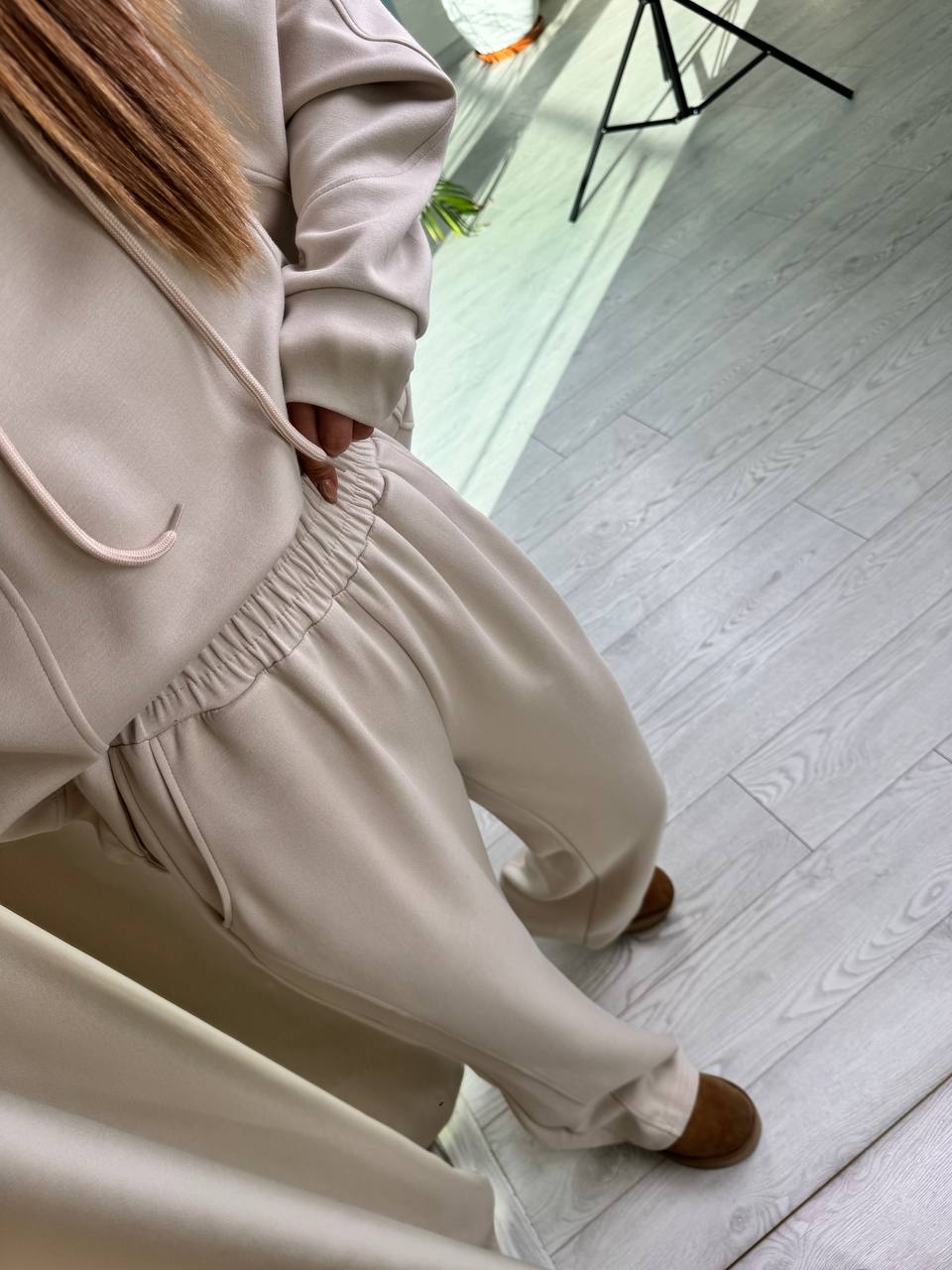 Taş%20Rengi%20Marka%20Model%20Tok%20Doku%20Modal%20Kumaş%20Eşofman%20Takımı
