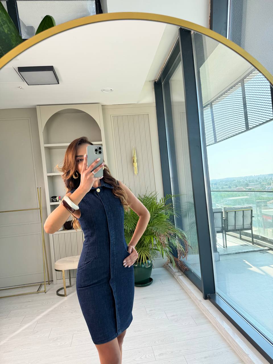 Zara%20Model%20Koyu%20mavi%20gold%20düğme%20detay%20kalem%20jean%20elbise