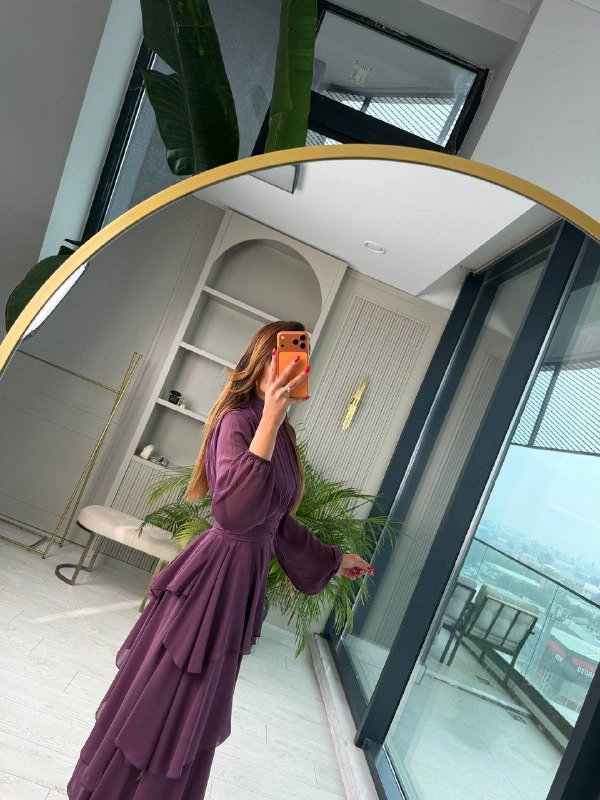 Tasarım%20Mor%20Astarlı%20Beli%20Korsajlı%20Valencia%20Şifon%20Elbise