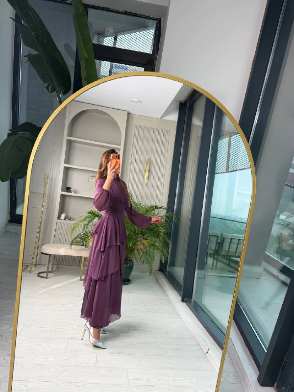 Tasarım%20Mor%20Astarlı%20Beli%20Korsajlı%20Valencia%20Şifon%20Elbise