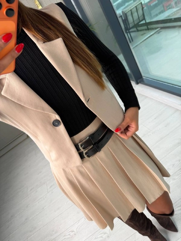 Bej%20Rengi%20Kemerli%20Poliviskon%20Kumaş%20Etek%20Yelek%20Takım