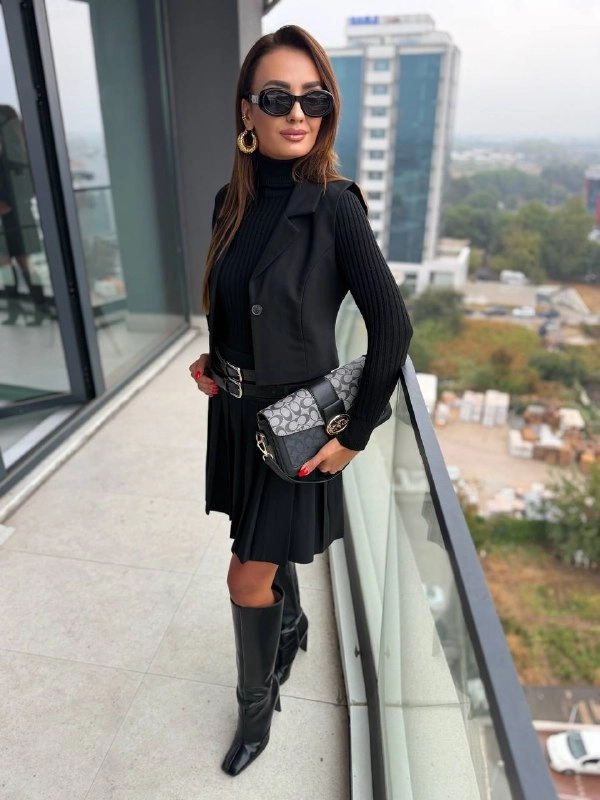 Siyah%20Kemerli%20Poliviskon%20Kumaş%20Etek%20Yelek%20Takım