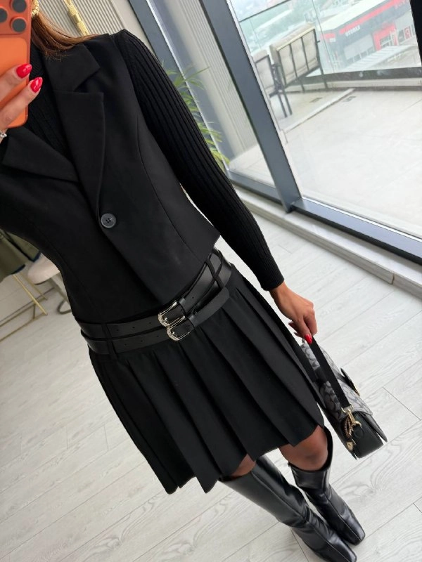 Siyah%20Kemerli%20Poliviskon%20Kumaş%20Etek%20Yelek%20Takım