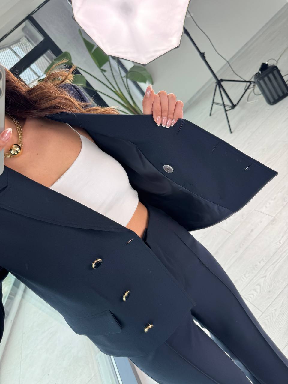 Lacivert%20Premium%20Seri%20Düğme%20Detaylı%20Pantolon%20Ve%20Ceket%20Takım