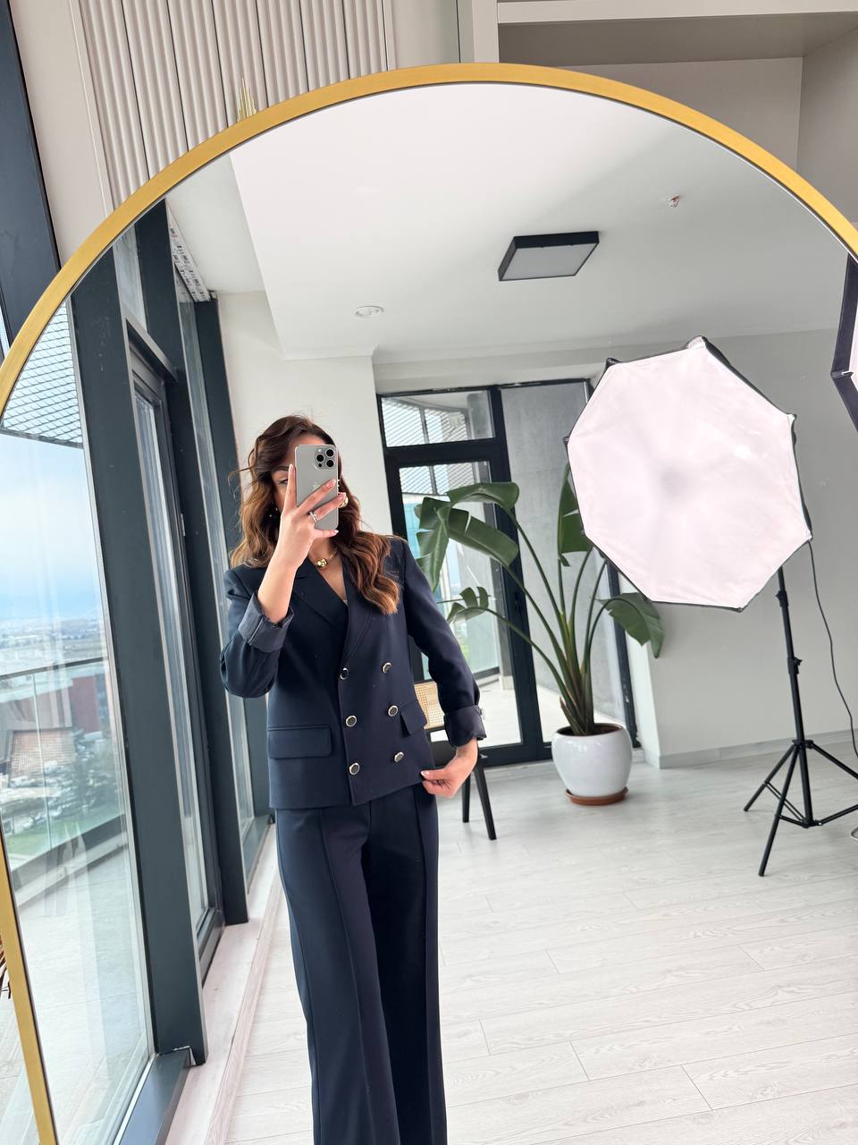 Lacivert%20Premium%20Seri%20Düğme%20Detaylı%20Pantolon%20Ve%20Ceket%20Takım