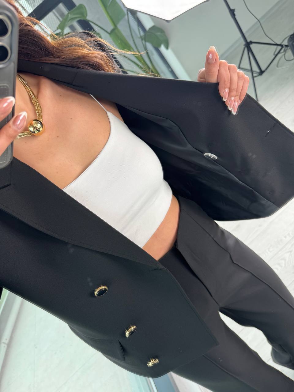 Siyah%20Premium%20Seri%20Düğme%20Detaylı%20Pantolon%20Ve%20Ceket%20Takım
