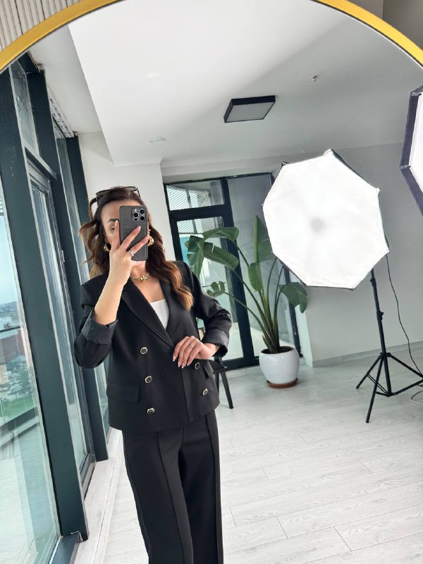 Siyah%20Premium%20Seri%20Düğme%20Detaylı%20Pantolon%20Ve%20Ceket%20Takım