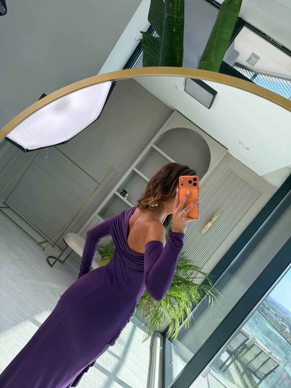 Mor%20Omuz%20Detay%20İthal%20Likralı%20Candy%20Kumaş%20Elbise