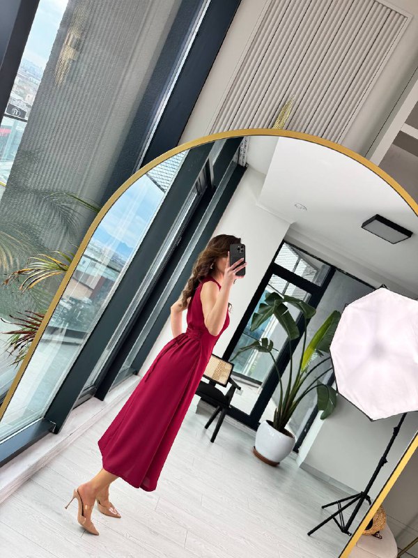 Bordo%20Arka%20Bağlamalı%20Cepli%20İthal%20İpekli%20Krep%20Elbise