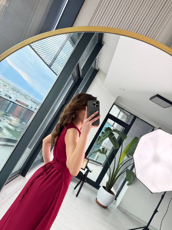 Bordo%20Arka%20Bağlamalı%20Cepli%20İthal%20İpekli%20Krep%20Elbise
